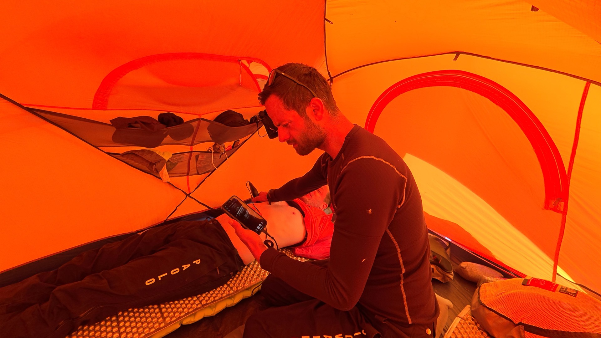 Ecografie polmonari nella nostra tenda a 6000 metri