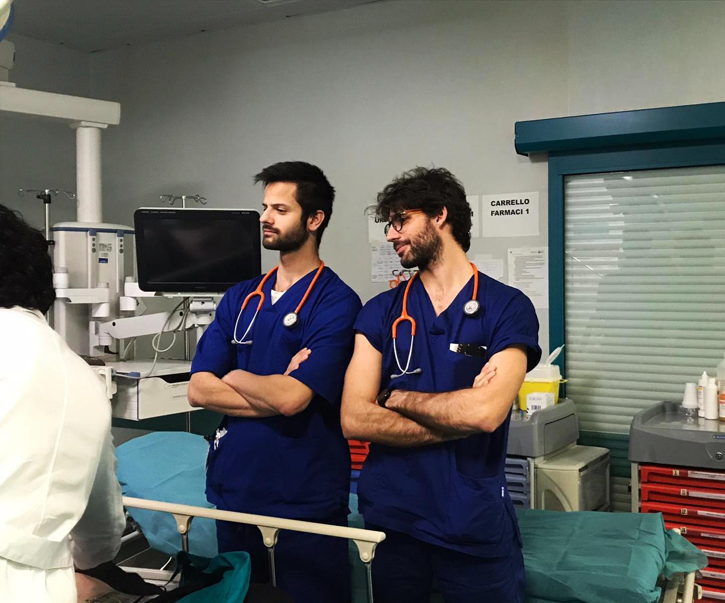 Una rara foto di noi al lavoro. Da sn: Giovanni Cappa, Bruno Barcella